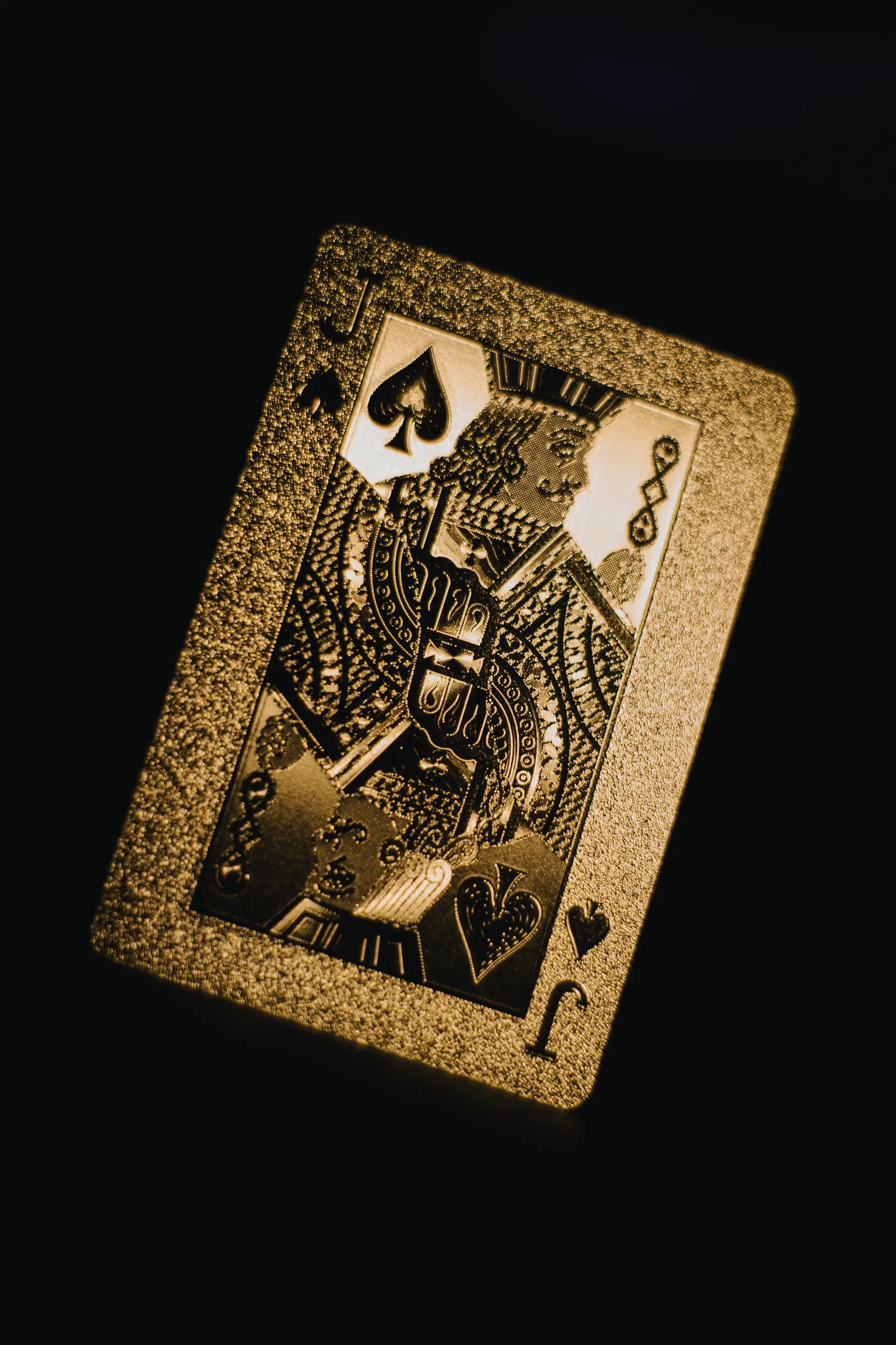 Sophisticated golden playing cards representing casino luxury